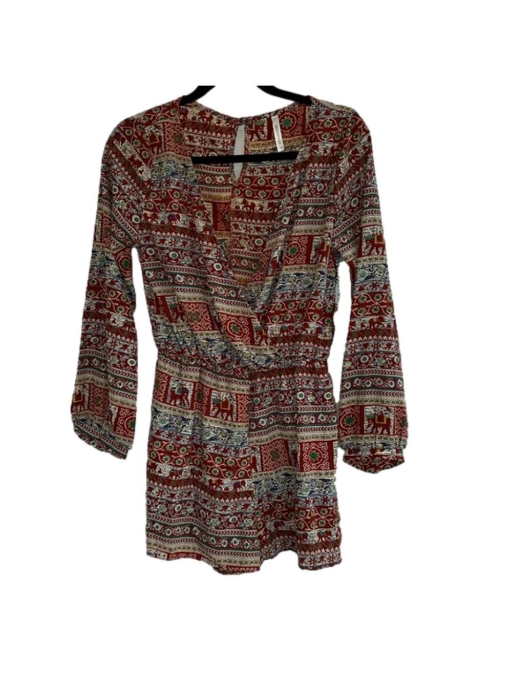 Elephant Print Romper: Size Medium